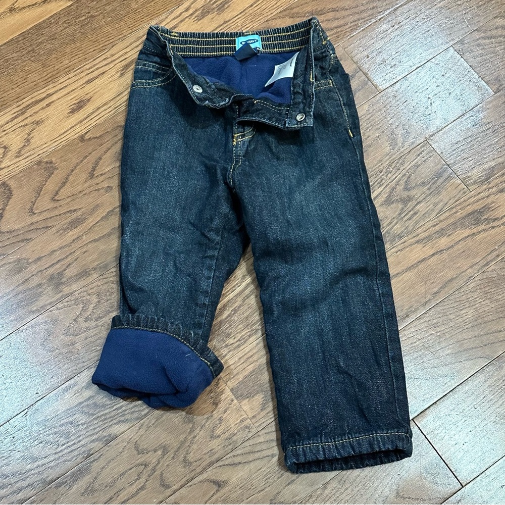 Old Navy Infants Fleece Lined Denim Jeans size 18-24 Month